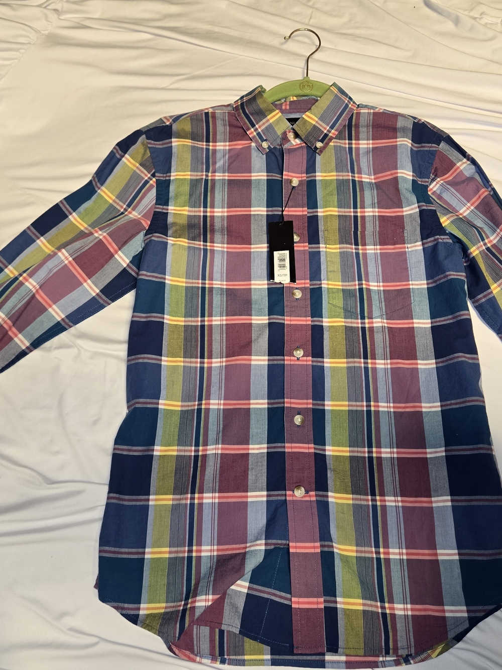 Banana Republic Men's Multi-Color Plaid Button-Down Shirt - Blue, Green, Red